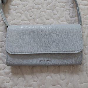 (2/25$) Love and Lore light blue crossbody clutch with removable strap